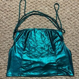 Free People Blue Sleeveless Crop Camisole